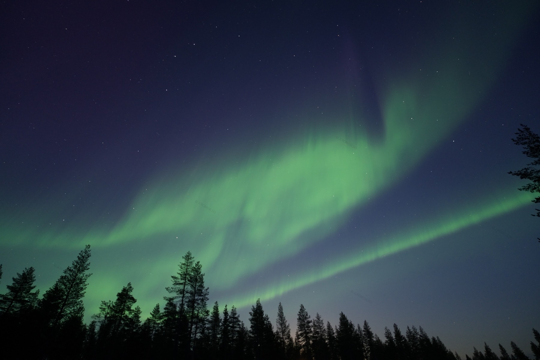 Aurora over the Ounasjoki, Rovaniemi